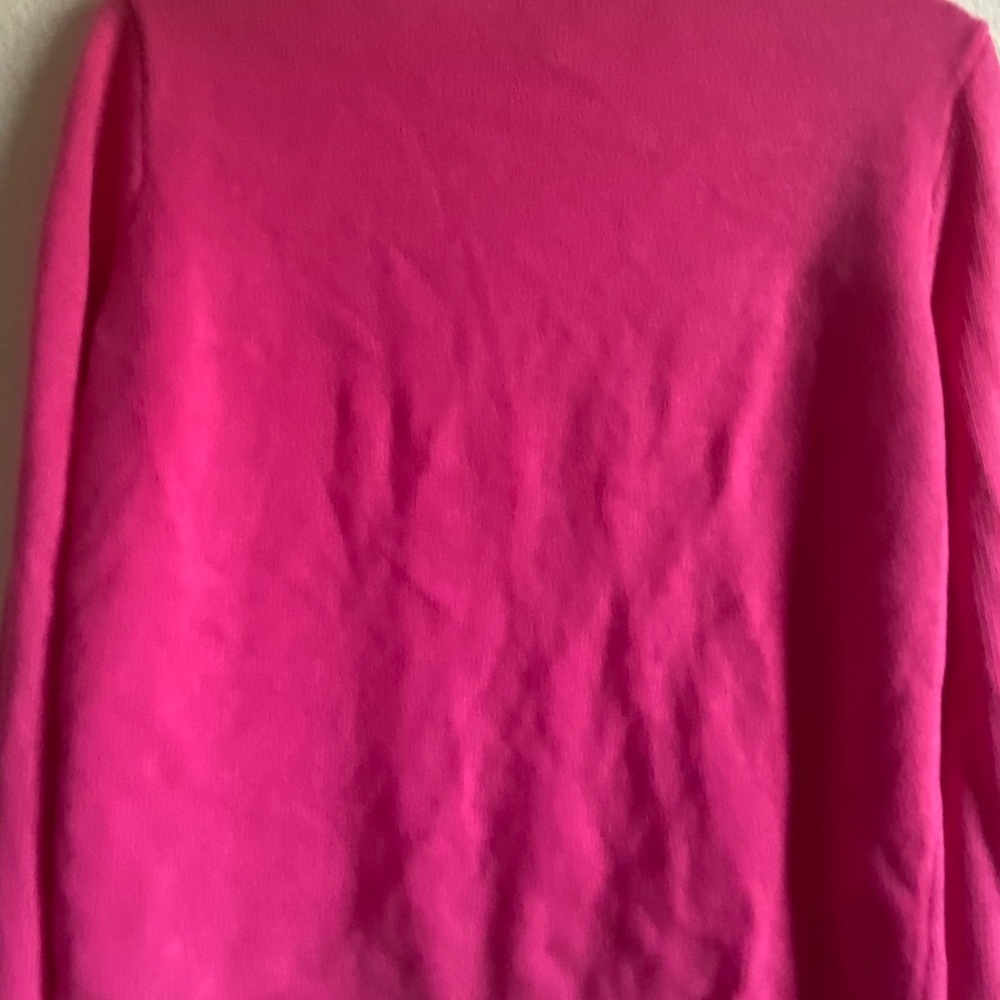 Y2K Knit Preppy Pink White Gold Button Long Sleeve Barbie Sweater Cardigan L - Picture 12 of 14